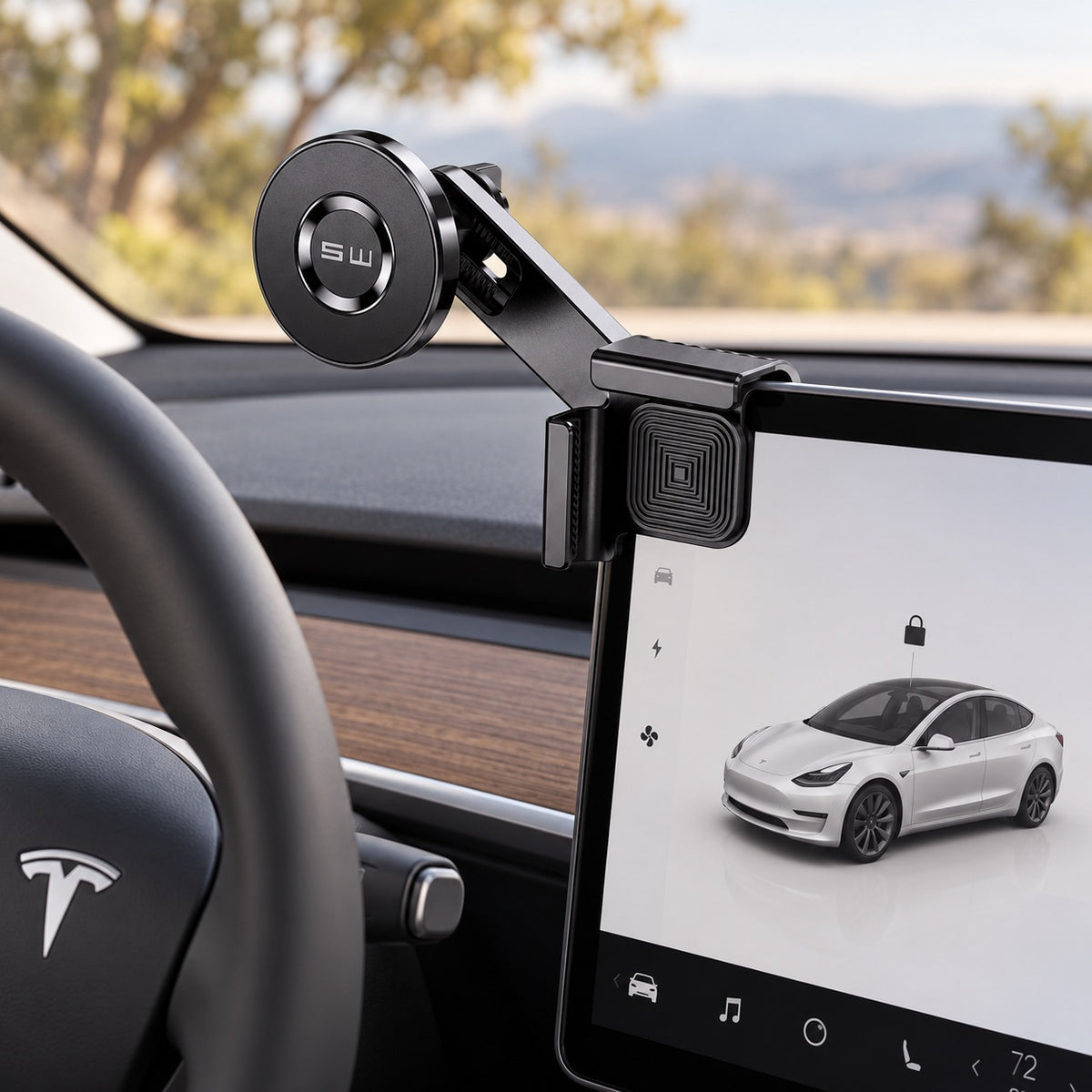 Magnetic Screen-Edge Phone Mount